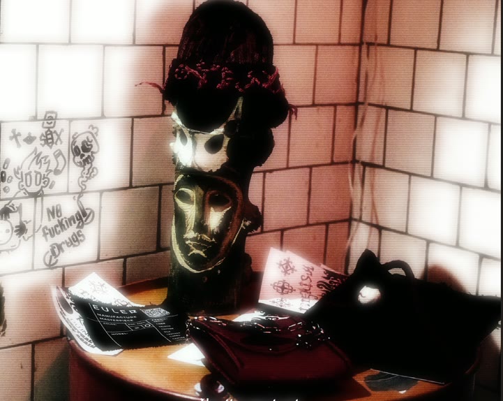 EULER pop-up — masks and tiled room installation