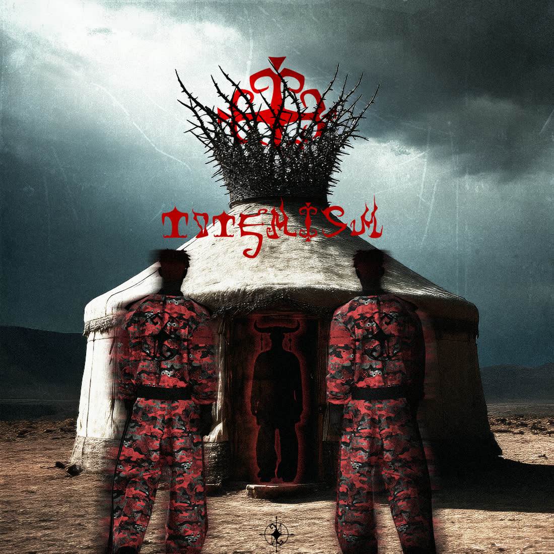 Totemism — crowned yurt poster, AI generated