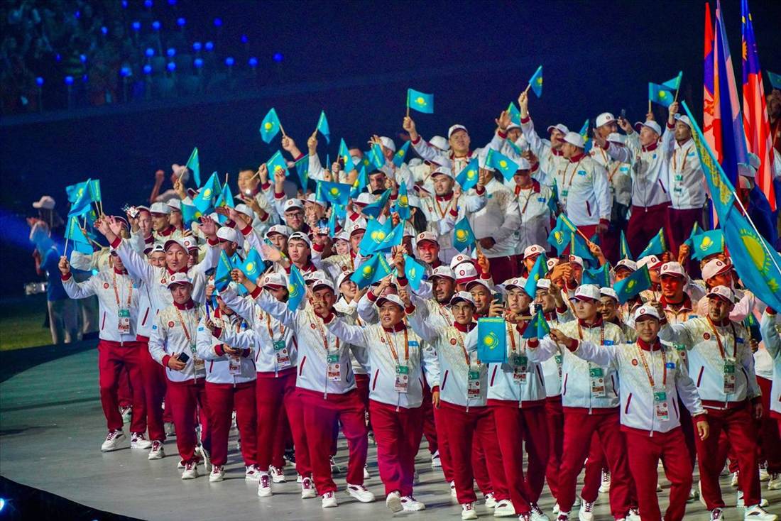 World Nomad Games opening ceremony parade, Astana arena